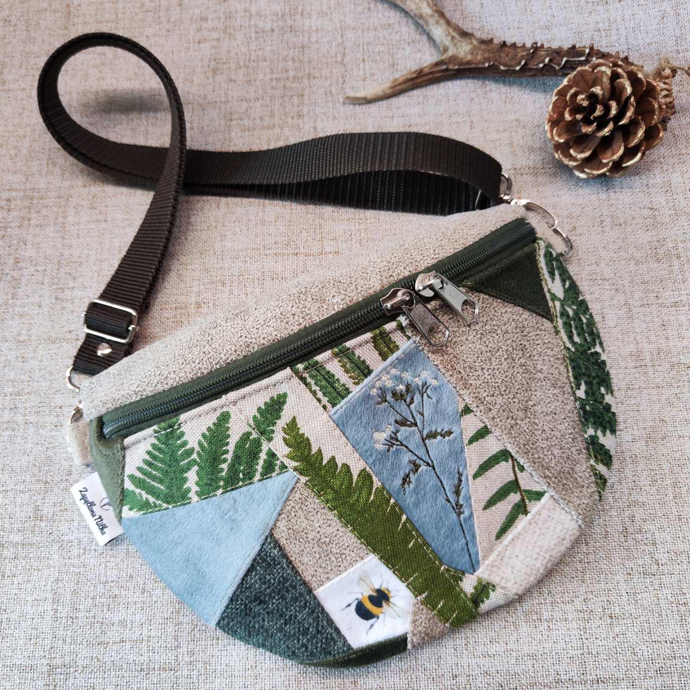 NERKA PÓŁKSIĘŻYC KRWAWNIK I TRZMIEL PATCHWORK 