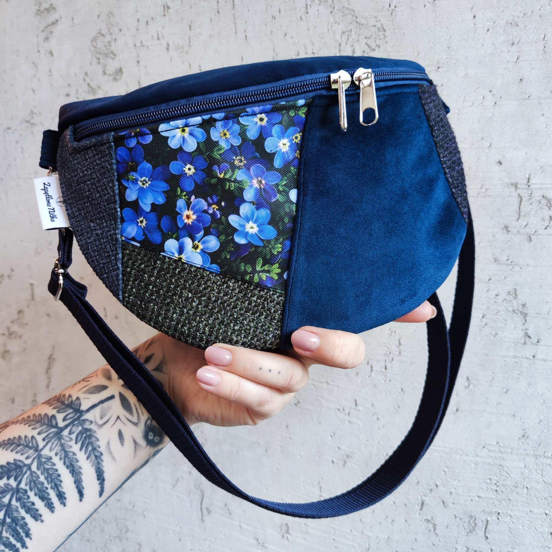 NERKA PÓŁKSIĘŻYC NIEZAPOMINAJKI PATCHWORK 