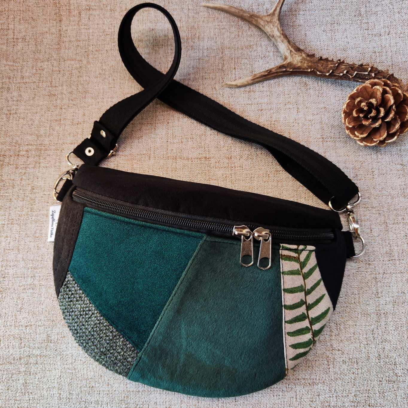NERKA PÓŁKSIĘŻYC LAS NOCĄ PATCHWORK 